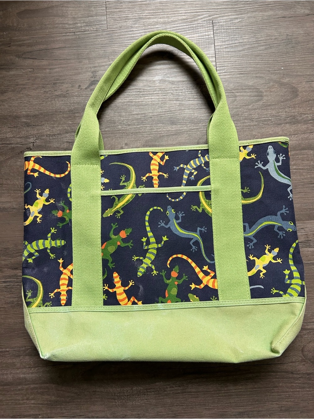 Pottery Barn Kids Mackenzie Lizard Print Canvas Tote Bag